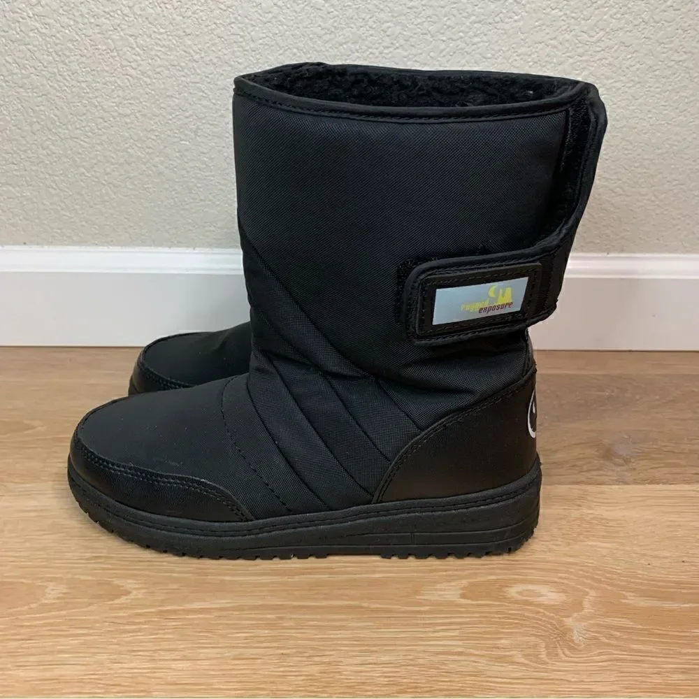 Rugged Exposure Kids Black Snow Boots